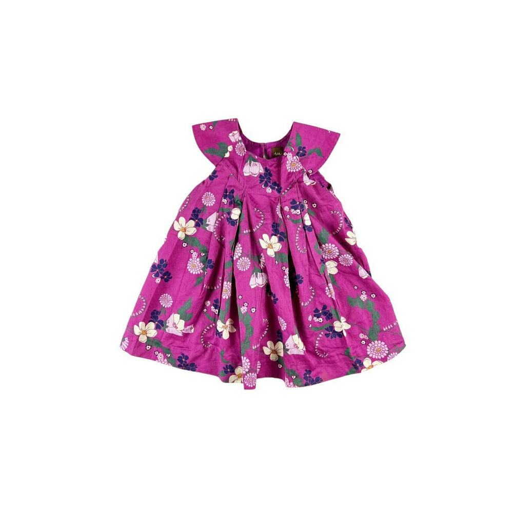 Tea Collection Lauriston Floral Party Dress Purple Size 2